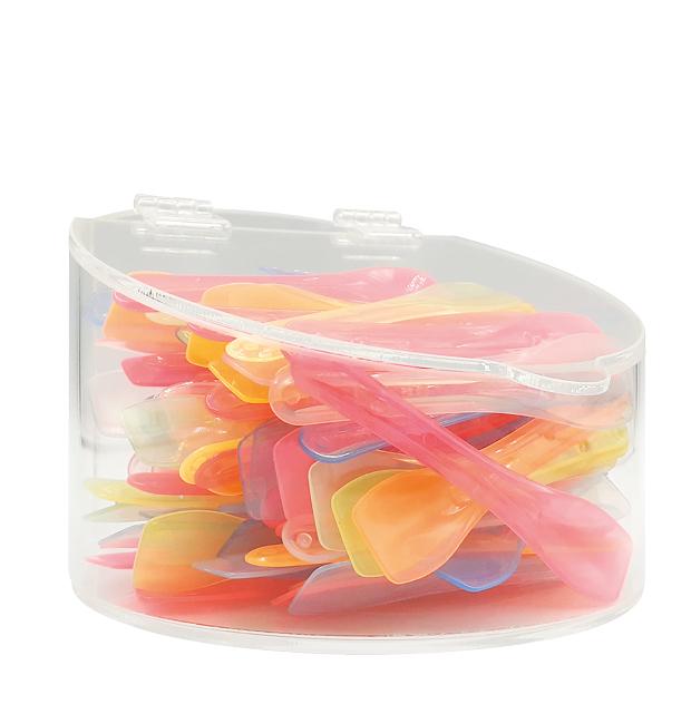 600 petites cuillères à glace colorées en plastique - Flo
